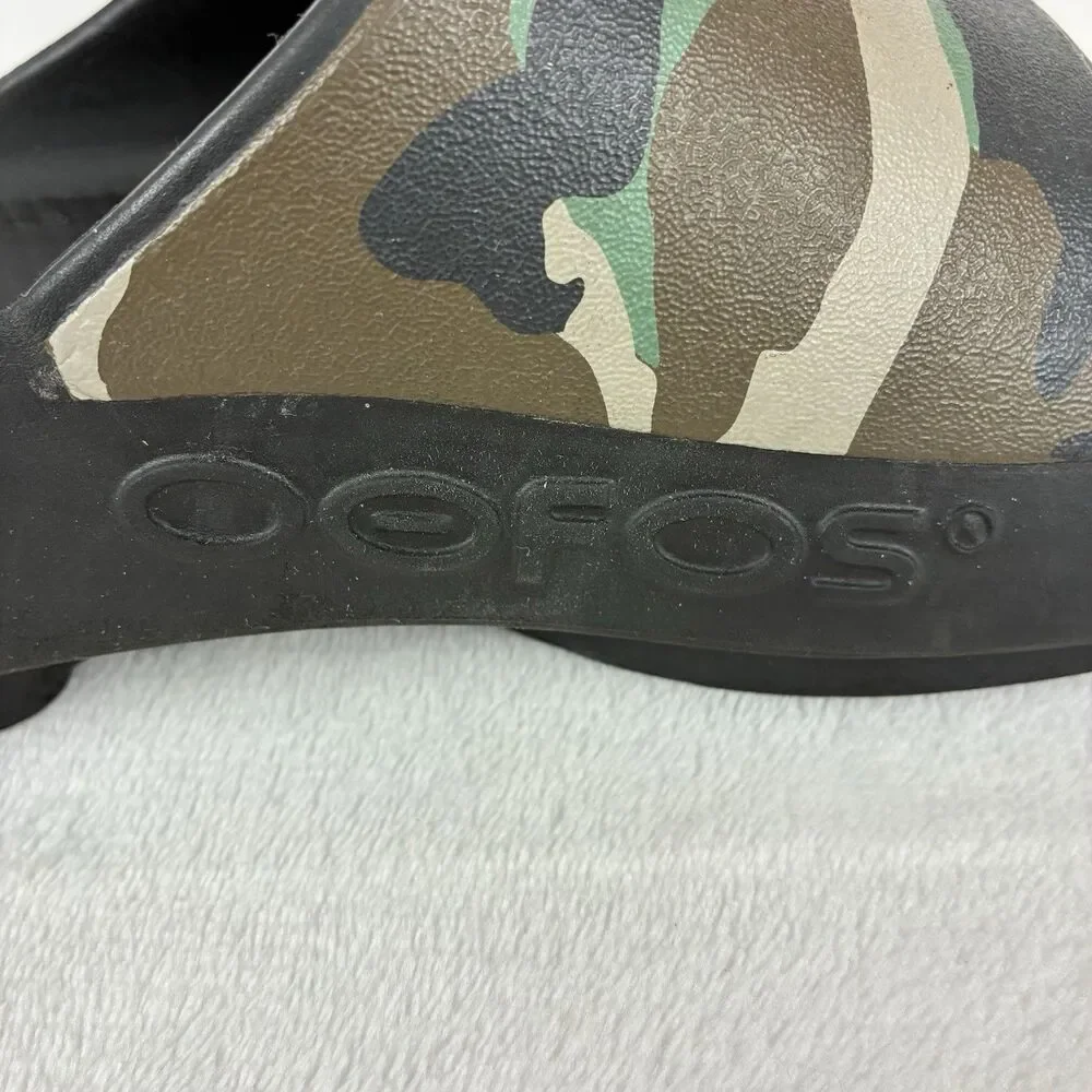 OOFOS OOahh Sport Flex Slide Sandals Men’s 8 /Womens 10 Green Camo Recovery Shoe
